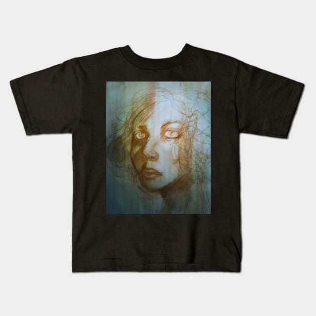 Magda (Sketch Portrait) Kids T-Shirt by YaebaArts